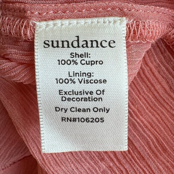 Sundance Rosalie Midi Dress Dusty Rose Semi Sheer Cinched Waist with Ties  Med - Picture 9 of 10